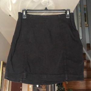 🌺 Free People Stretch Black Mini Skirt Sz 6